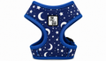 Dark Blue Celestial Dog Harness with Adjustable Straps & Comfortable Padded Design