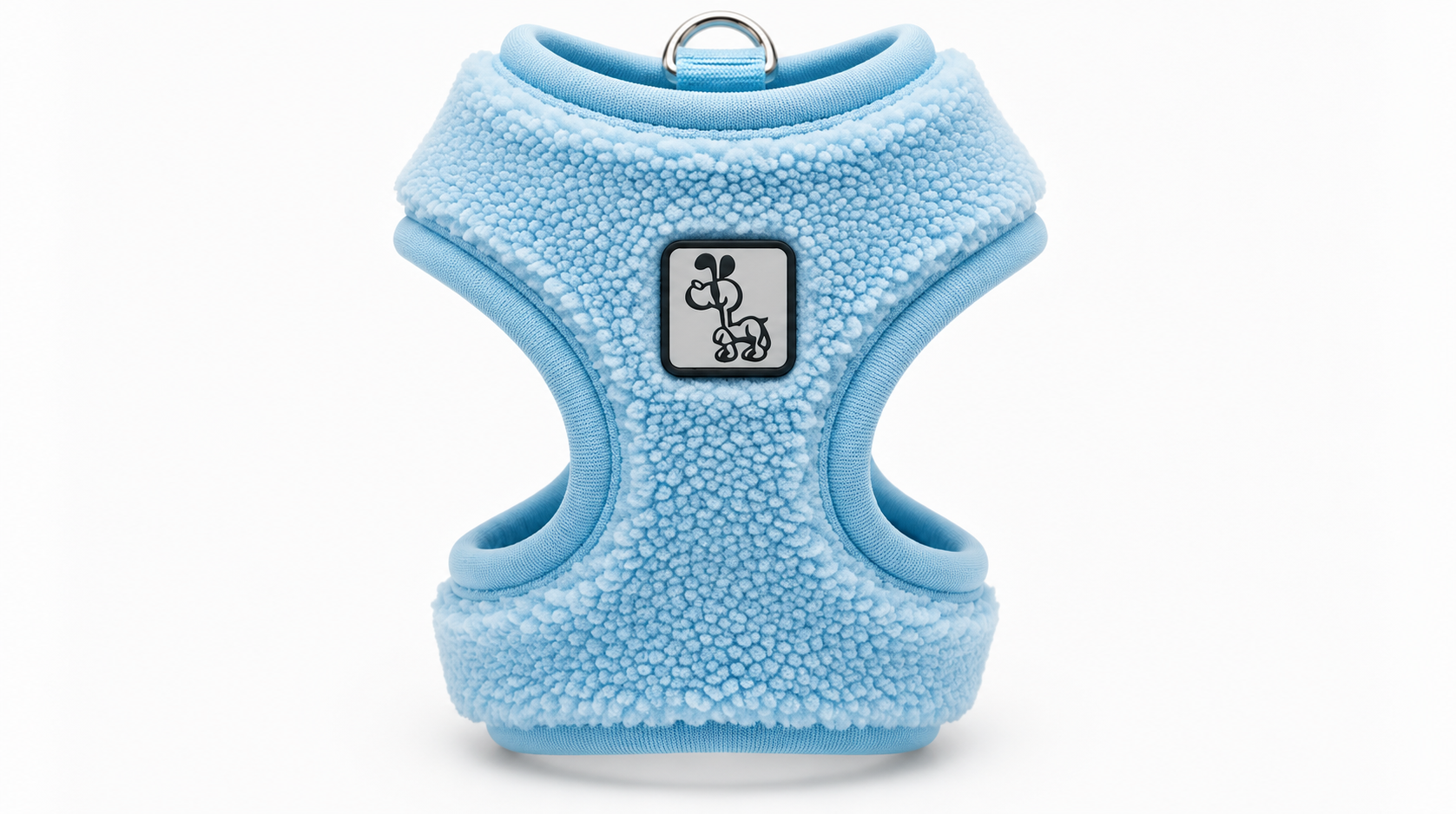Light Blue Fleece Dog Harness with Adjustable Straps & Cozy Padded Design