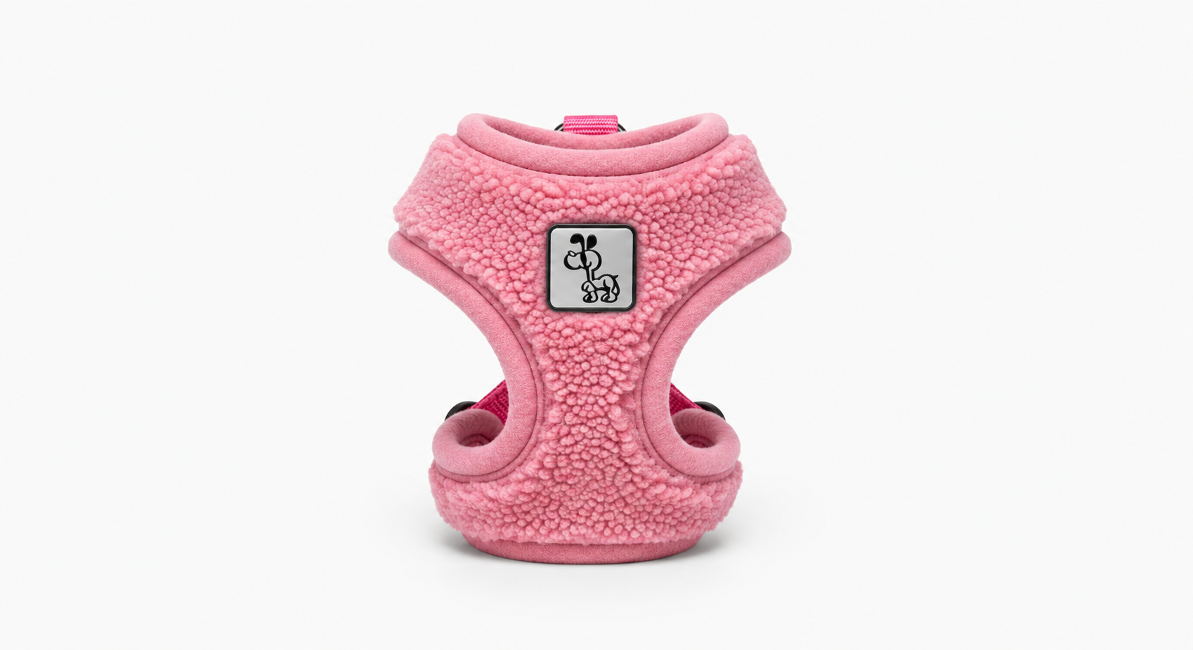 Pink Fleece Dog Harness with Adjustable Straps & Cozy Padded Design
