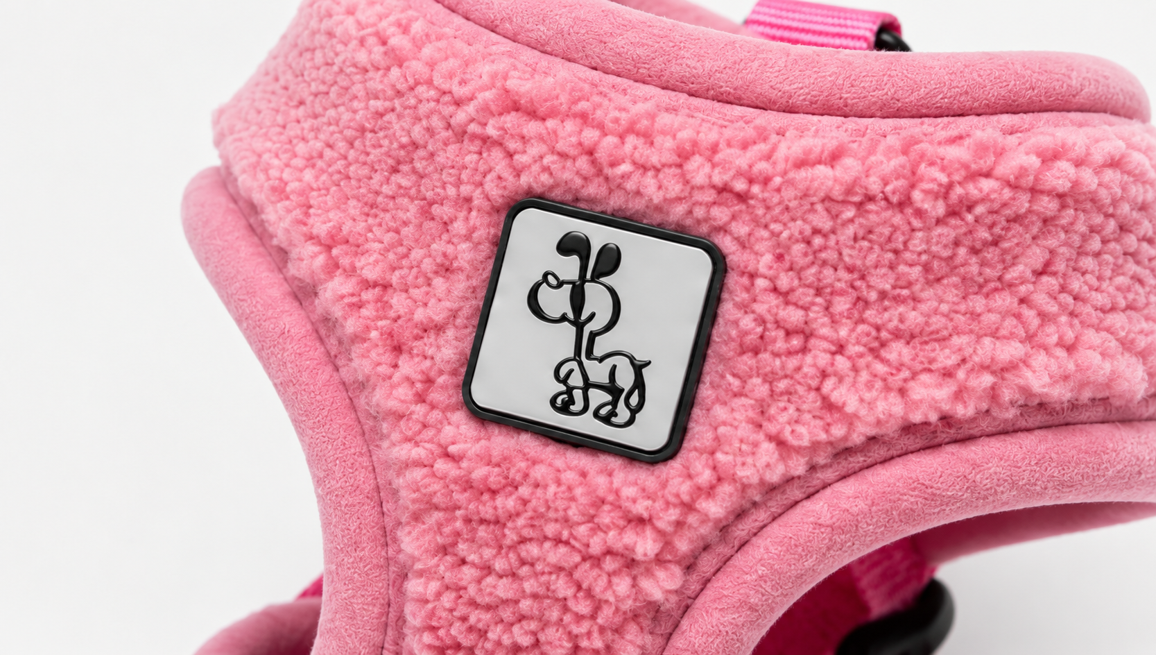 Pink Fleece Dog Harness with Adjustable Straps & Cozy Padded Design